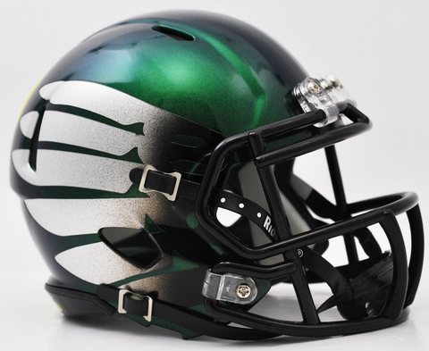 Oregon Ducks LiquidMetal Mini Football Helmet <B>Titanium Thunder Green</B>