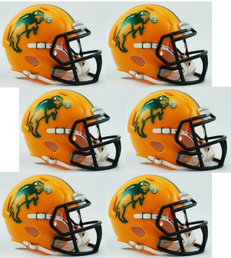 North Dakota State Bison NCAA Mini Speed Football Helmet 6 count