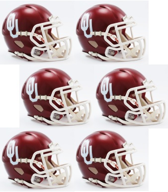 Oklahoma Sooners NCAA Mini Speed Football Helmet 6 count