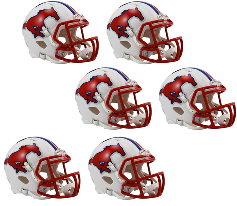 Southern Methodist (SMU) Mustangs NCAA Mini Speed Football Helmet 6 count