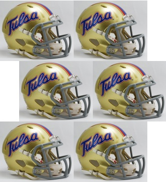 Tulsa Golden Hurricane NCAA Mini Speed Football Helmet 6 count