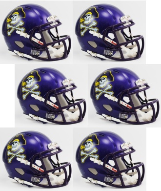 East Carolina Pirates NCAA Mini Speed Football Helmet 6 count