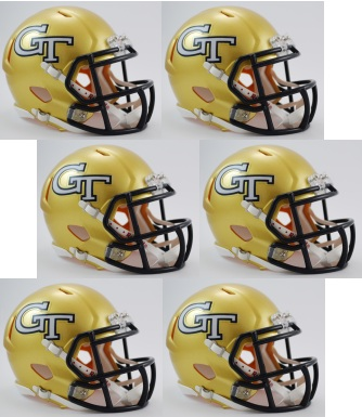 Georgia Tech Yellow Jackets NCAA Mini Speed Football Helmet 6 count