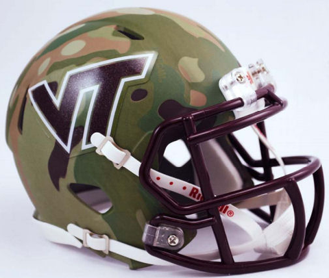 Virginia Tech Hokies NCAA Mini Speed Football Helmet <B>Hydro Camo Green Discontinued</B>