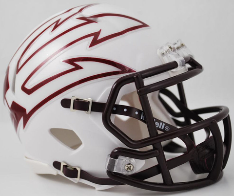 Arizona State Sun Devils NCAA Mini Speed Football Helmet <B>White Large Pitchfork Discontinued</B>