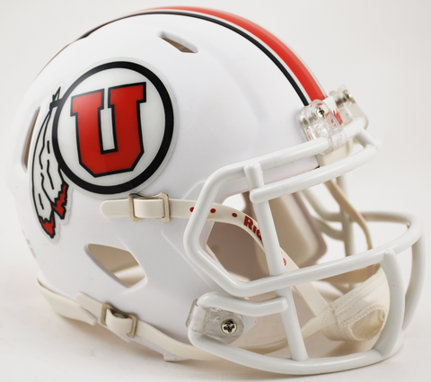 Utah Utes NCAA Mini Speed Football Helmet <B>Matte White 2015</B>