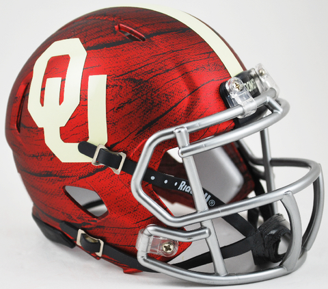 Oklahoma Sooners NCAA Mini Speed Football Helmet <B>Bring The Wood Hydro Red</B>