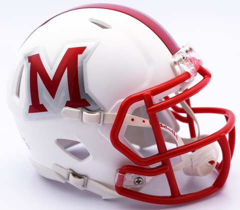 Miami of Ohio Redhawks NCAA Mini Speed Football Helmet <B>Matte White</B>