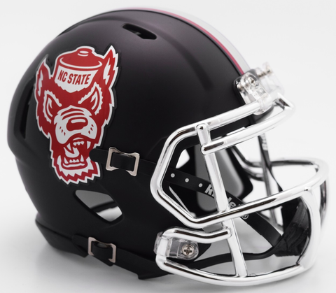 North Carolina State Wolfpack NCAA Mini Speed Football Helmet <B>NEW 2017 Black Howl</B>