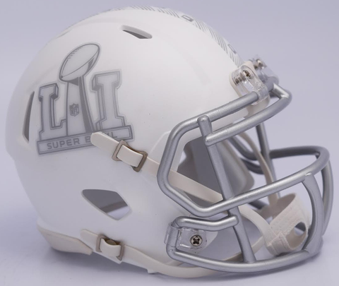 Super Bowl 51 ICE Mini Speed Football Helmet <B>Matte White</B>