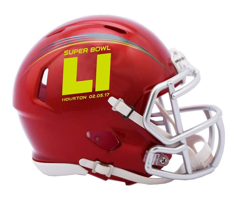 Super Bowl 51 Mini Speed Football Helmet <B>Red</B>