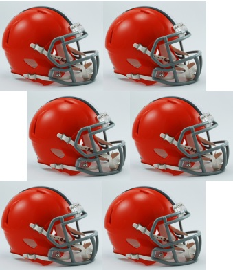 Cleveland Browns NFL Mini Speed Football Helmet 6 count