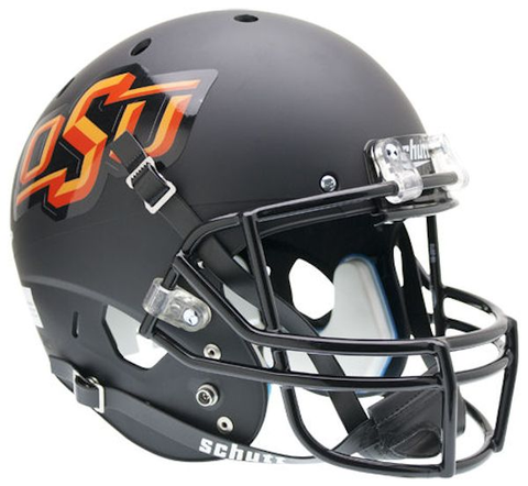 Oklahoma State Cowboys Full XP Replica Football Helmet Schutt <B>Matte Black</B>