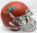 Miami Hurricanes Full XP Replica Football Helmet Schutt Orange