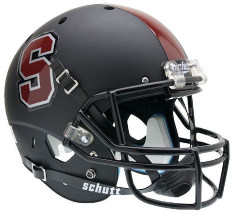 Stanford Cardinal Full XP Replica Football Helmet Schutt <B>Matte Black</B>