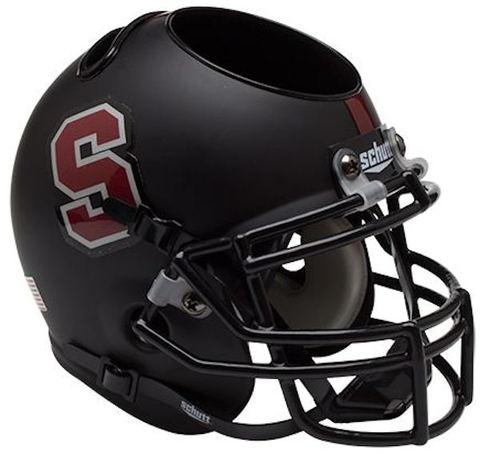 Stanford Cardinal Miniature Football Helmet Desk Caddy <B>Matte Black</B>