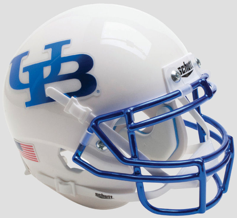 Buffalo Bulls Authentic College XP Football Helmet Schutt <B>White Blue Mask</B>