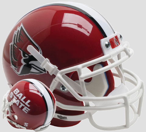 Ball State Cardinals Mini XP Authentic Helmet Schutt <B>Red</B>