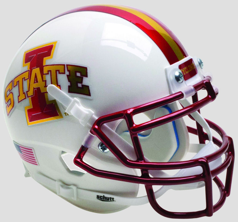 Iowa State Cyclones Mini XP Authentic Helmet Schutt <B>White with Chrome Mask</B>