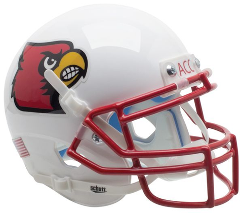 Louisville Cardinals Mini XP Authentic Helmet Schutt <B>Red Mask</B>