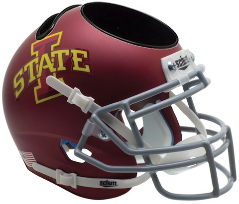 Iowa State Cyclones Miniature Football Helmet Desk Caddy <B>Matte Maroon</B>