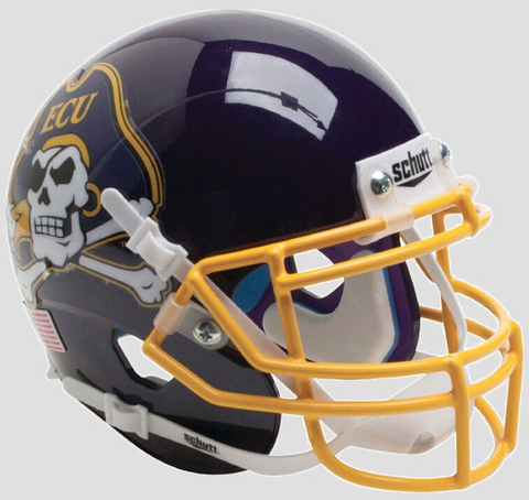 East Carolina Pirates Mini XP Authentic Helmet Schutt <B>Yellow Mask</B>