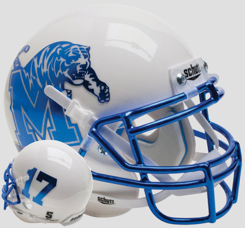 Memphis Tigers Mini XP Authentic Helmet Schutt <B>White</B>