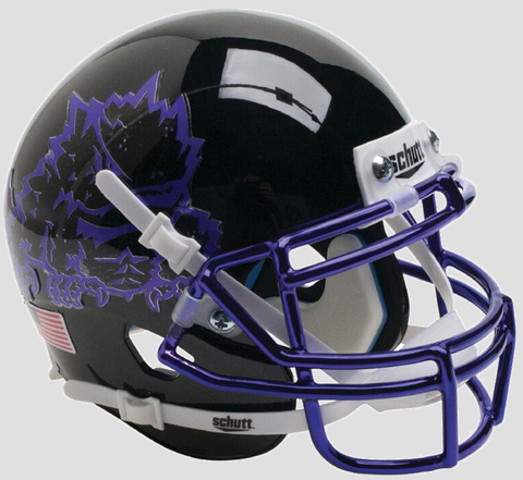 TCU Horned Frogs Mini XP Authentic Helmet Schutt <B>Black with Chrome Mask</B>