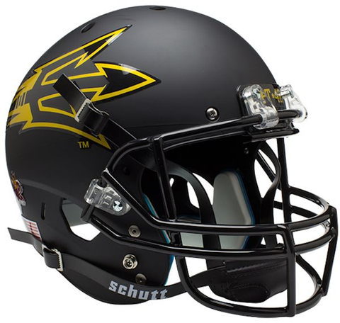 Arizona State Sun Devils Full XP Replica Football Helmet Schutt <B>Matte Black Pitchfork PT 42</B>