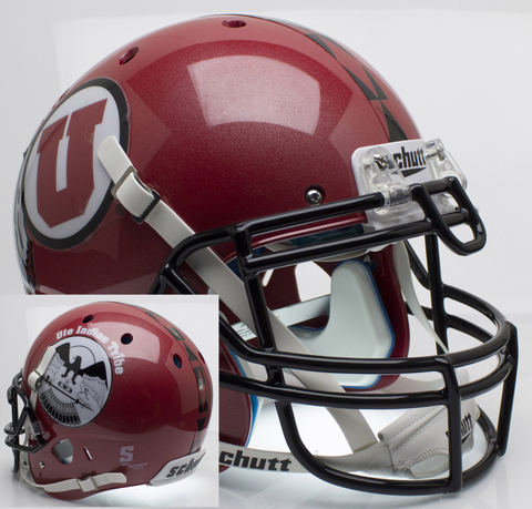 Utah Utes Authentic College XP Football Helmet Schutt <B>Ute Indian Trubute<B>