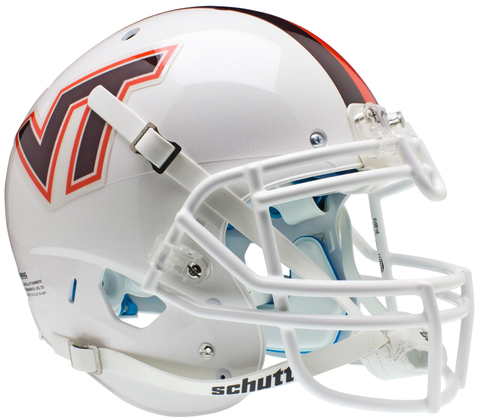 Virginia Tech Hokies Authentic College XP Football Helmet Schutt <B>White w/Stripe</B>