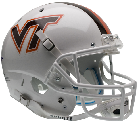 Virginia Tech Hokies Full XP Replica Football Helmet Schutt <B>White w/Stripe</B>