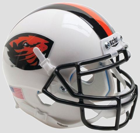 Oregon State Beavers Full XP Replica Football Helmet Schutt <B>Orange Beaver/Stripe</B>