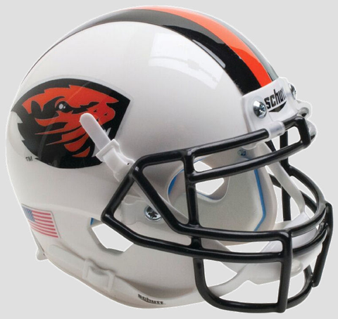 Oregon State Beavers Mini XP Authentic Helmet Schutt <B>Orange Beaver/Stripe</B>