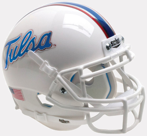 Tulsa Golden Hurricane Mini Authentic Helmet Schutt <B>Chrome Decals</B>