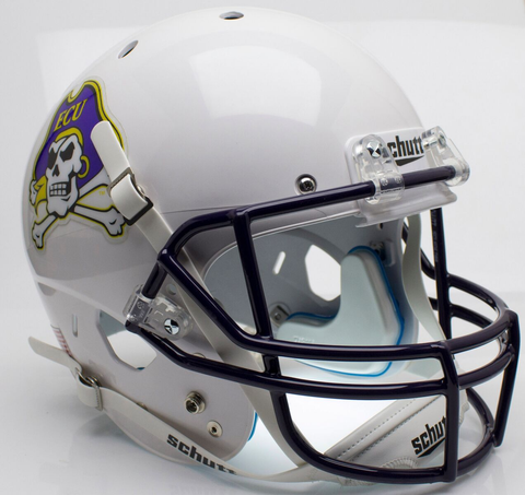 East Carolina Pirates Full XP Replica Football Helmet Schutt <B>White</B>