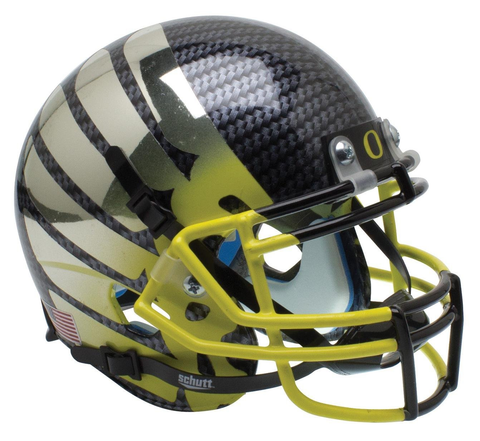 Oregon Ducks Full XP Replica Football Helmet Schutt <B>Smoke AquaTech Wing Yellow Mask</B>