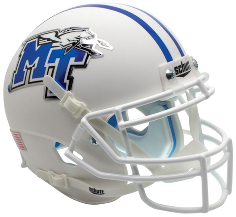 Middle Tenn St Blue Raiders Mini XP Authentic Helmet Schutt <B>White with Chrome Decal</B>