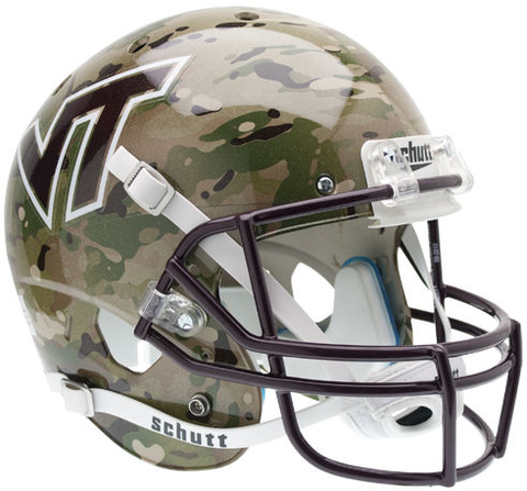 Virginia Tech Hokies Full XP Replica Football Helmet Schutt <B>Camo</B>