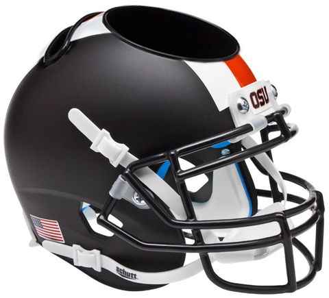 Oregon State Beavers Miniature Football Helmet Desk Caddy <B>Black w/stripes</B>