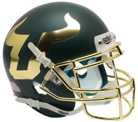 South Florida Bulls Authentic College XP Football Helmet Schutt <B>Chrome Mask</B>