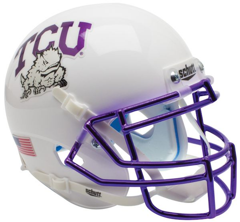 TCU Horned Frogs Authentic College XP Football Helmet Schutt <B>Chrome Mask</B>