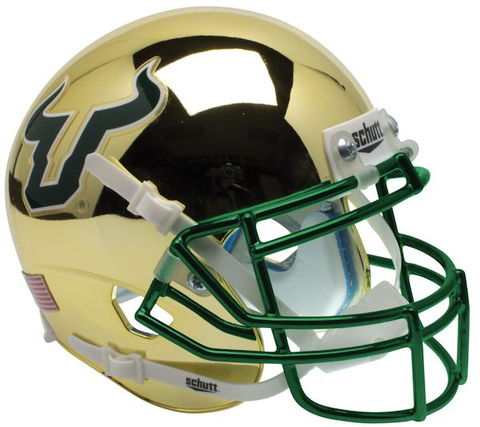 South Florida Bulls Full XP Replica Football Helmet Schutt <B>Chrome</B>