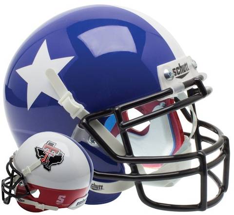 Texas Tech Red Raiders Mini XP Authentic Helmet Schutt <B>Star and State</B>