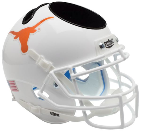 Texas Longhorns Miniature Football Helmet Desk Caddy <B>Chrome Decal</B>