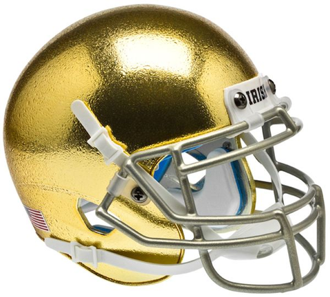 Notre Dame Fighting Irish Mini XP Authentic Helmet Schutt <B>Textured with Metallic Mask</B>