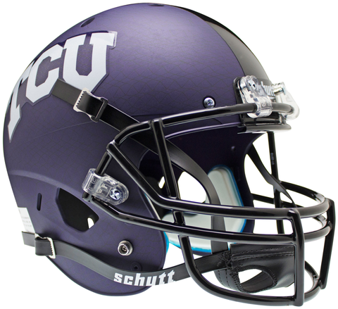 TCU Horned Frogs Full XP Replica Football Helmet Schutt <B>Purple Crosshatch</B>