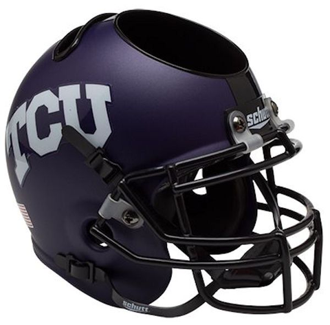 TCU Horned Frogs Miniature Football Helmet Desk Caddy <B>Matte</B>