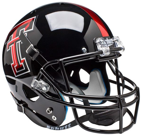 Texas Tech Red Raiders Full XP Replica Football Helmet Schutt <B>Chrome Logo</B>