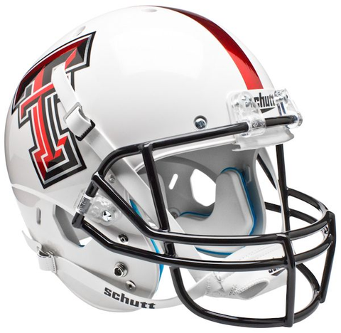 Texas Tech Red Raiders Full XP Replica Football Helmet Schutt <B>Whte Alt 5</B>